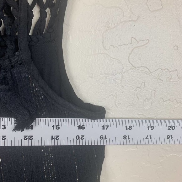 Anthropologie Womens Maeve Abilene Black Maxi Sleeveless Crochet strappy neck M - Picture 5 of 8